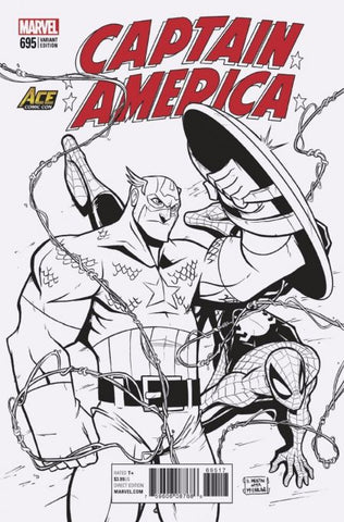 Captain America 695 ACE Comic Con Exclusive Variant B/W